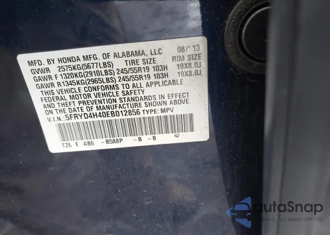 2014 Acura Mdx Technology Package z USA, uszkodzony, nr VIN 5FRYD4H40EB012856